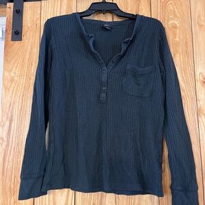 J. Crew Navy Long Sleeve Henley Top